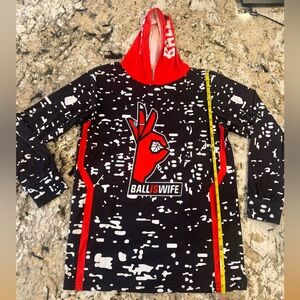 Ball is Wife Black and Red Hoodie Men Small